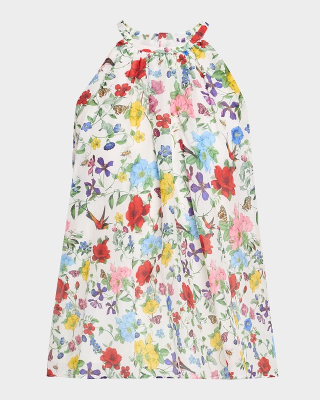 Erna Cotton-Silk Halter Blouse
